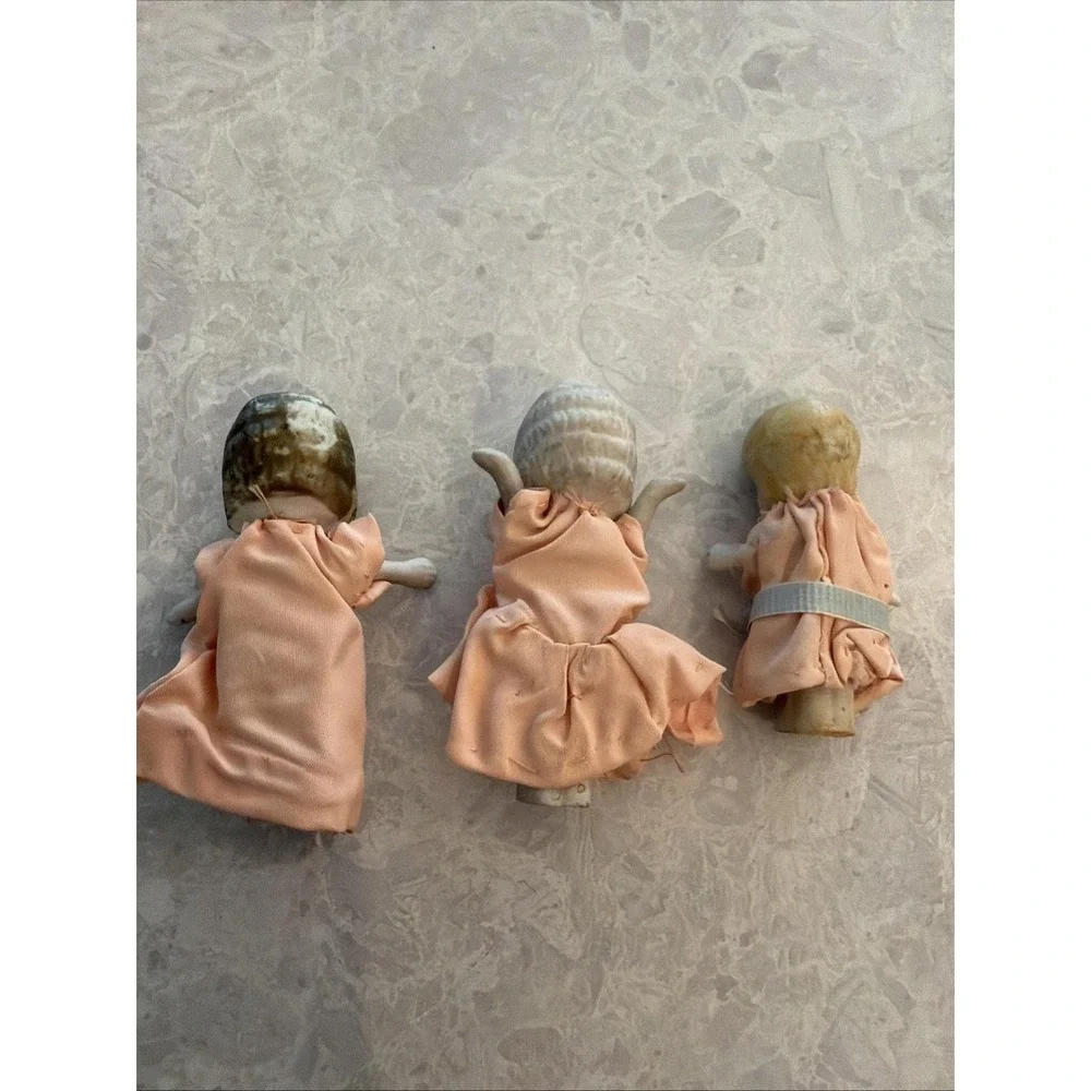 Small Porcelain Antique Dolls Set Of 3